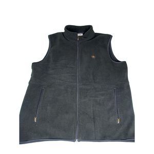 Ariat Mens Black Fleece Zip Vest Sz L fits like XL.